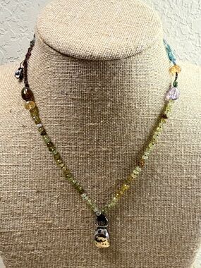 Jes Maharry Someone To Watch Over Me Sterling Heart Multi Gem Necklace Signed